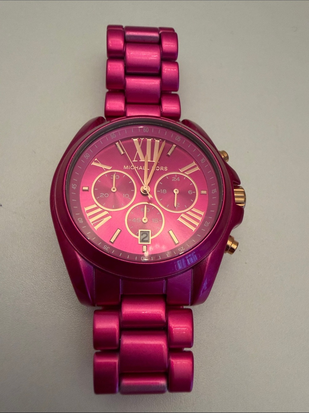 Michael Kors Women's Pink Chronograph Bracelet Watch
